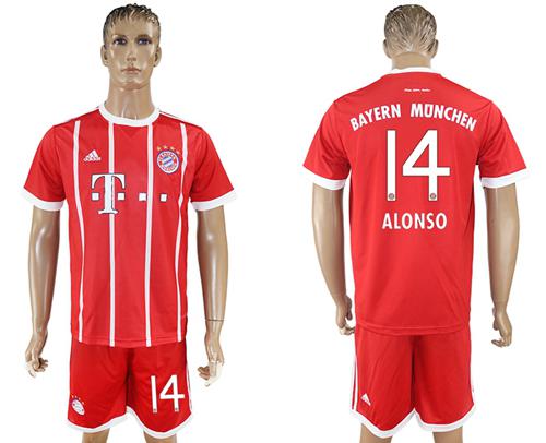Bayern Munchen #14 Alonso Home Soccer Club Jersey - Click Image to Close